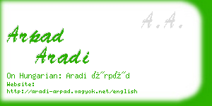 arpad aradi business card